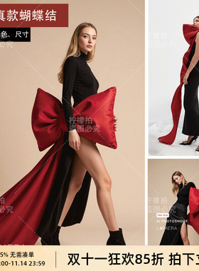 圣诞节冬日超大蝴蝶结装饰摆件