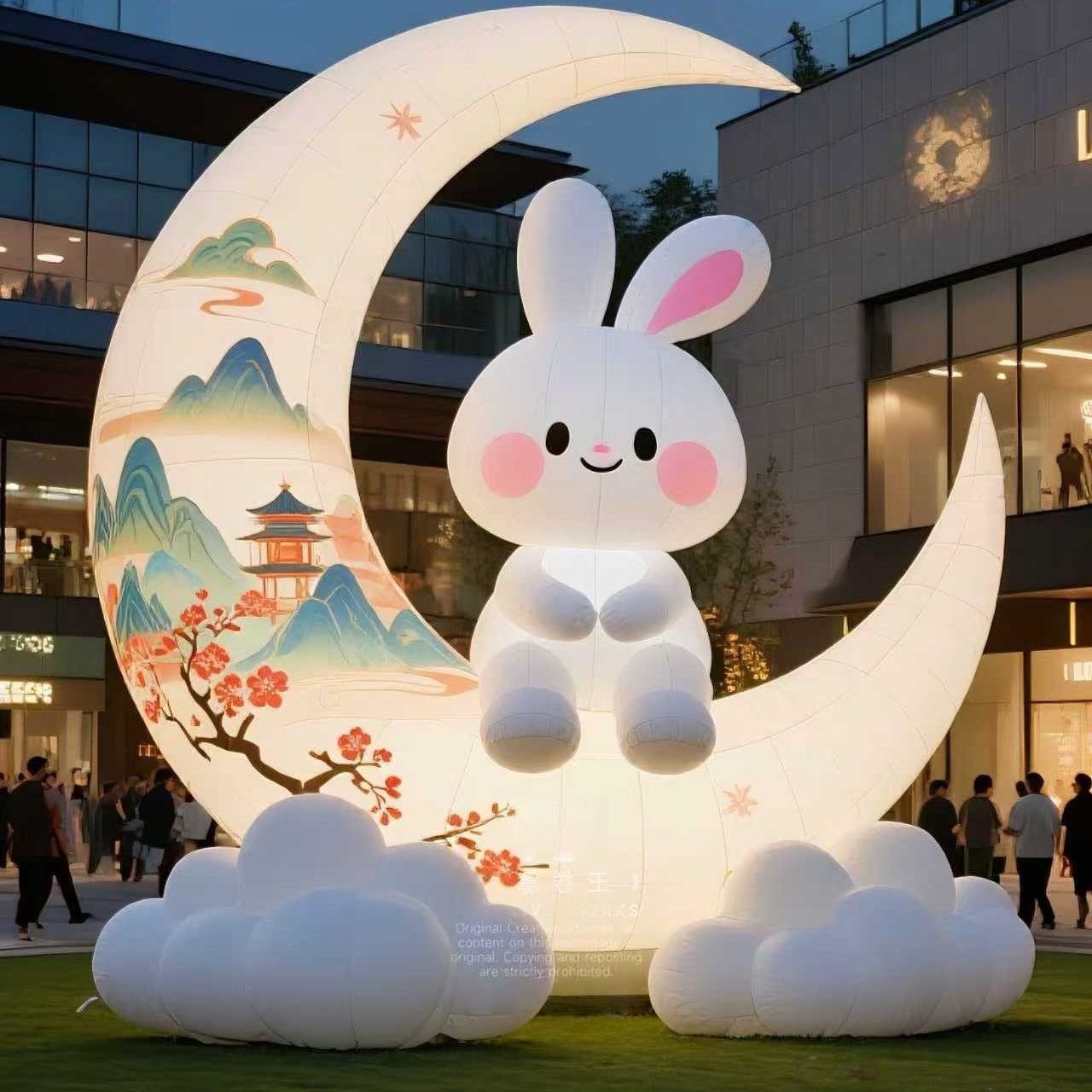 充气月球气模兔子月饼中秋大型