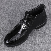 加绒保暖高帮头层牛皮商务百搭休闲皮鞋 新款 2025冬季 广州纯皮男鞋