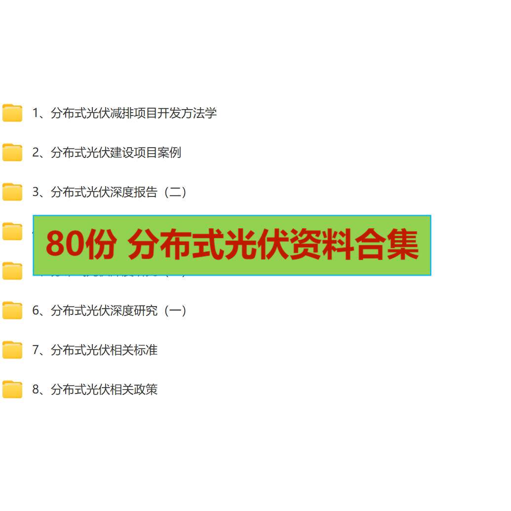 【80份】分布式光伏方法学政策标准项目案例