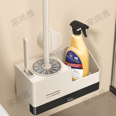 免打孔吸盘式马桶刷置物架壁挂家用化妆室清洁专用刷子洗厕所