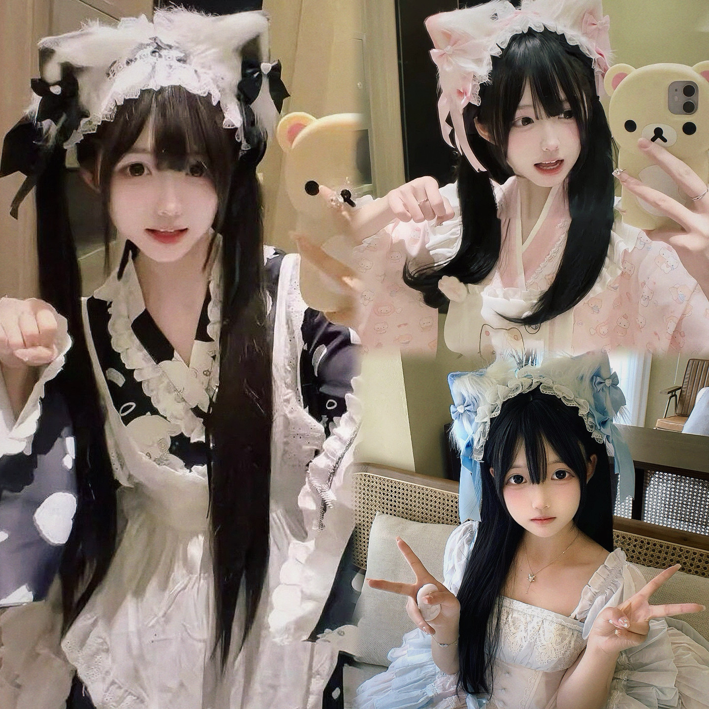 洛丽塔猫耳发箍lolita发饰蝴蝶结图片