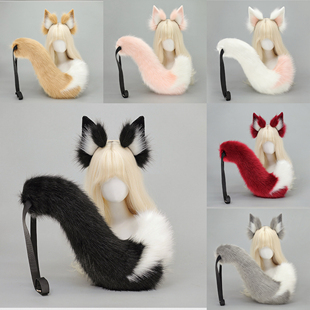 cos光瑶狐狸耳朵发箍手作仿真兽耳发饰兽尾配饰漫展派对狐尾套装