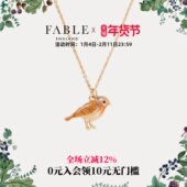 Fable设计师知更鸟珐琅彩项链女小众锁骨叠戴链配饰送女友