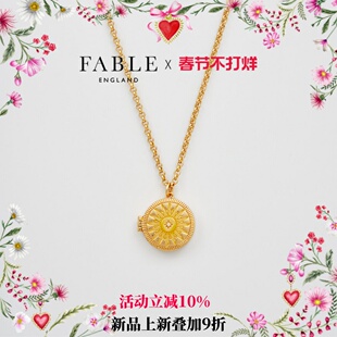 【9折上新】Fable太阳宝盒珐琅彩项链首饰品女款吊坠高级感锁骨链