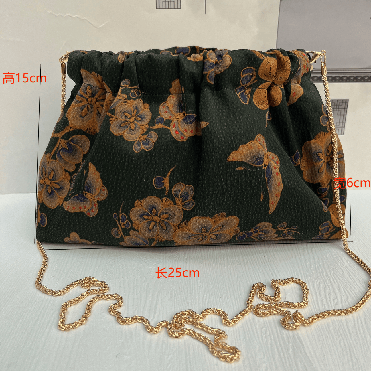 真丝复古香云纱手提包莨绸小巧新通用款女包