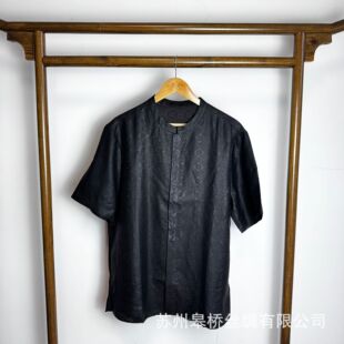 男式衬衫短袖桑蚕丝香云纱新中式翻领商务休闲透气夏季26新款