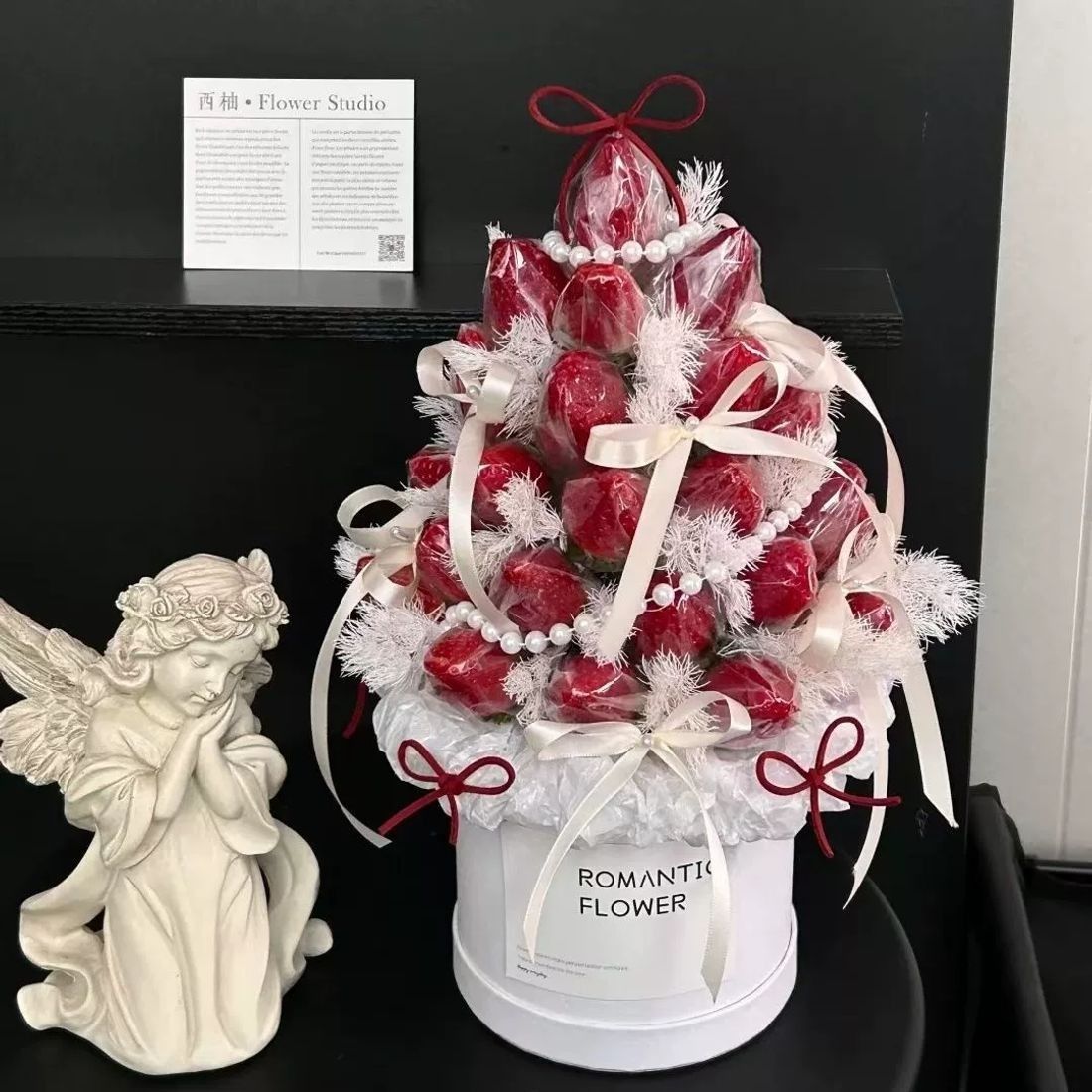 草莓塔花束抱抱桶DIY材料包礼物圣诞树送朋友闺蜜圣诞节送女朋友