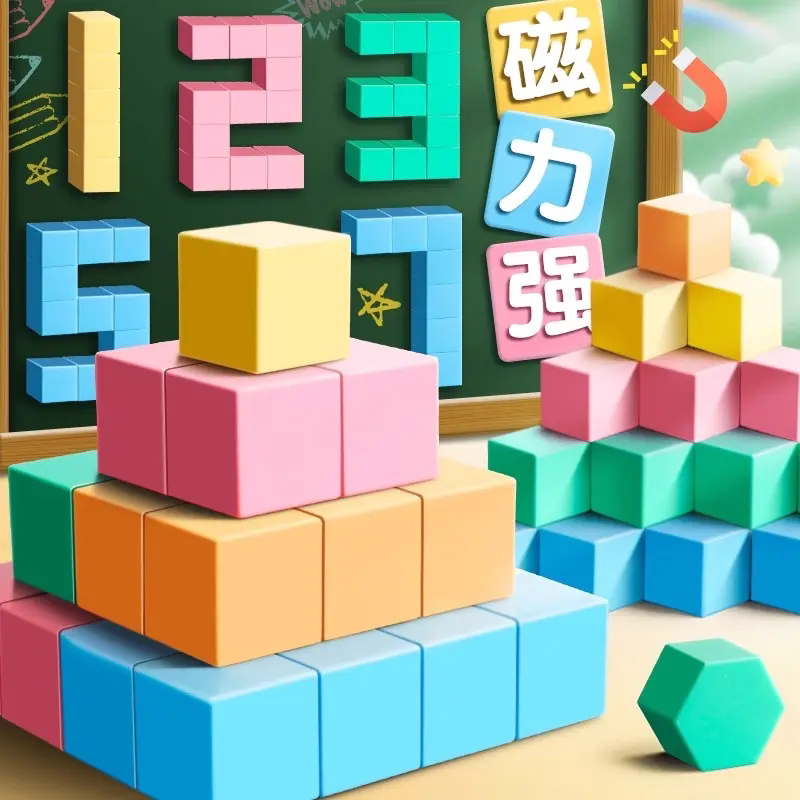 小学生六面磁吸正方体数学教具