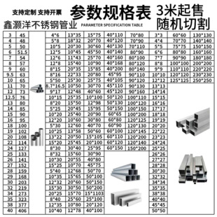 304不锈钢拉丝管201/316装饰管制品管毛细管卫生管无缝管加厚方管