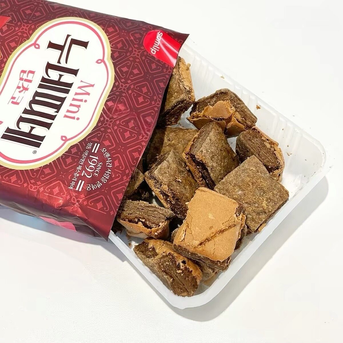 韩国samlip三立千层酥饼干意式迷你奶油巧克糕点心下午茶进口零食