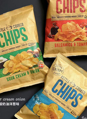 恩美斯薯片原切Kettle Cooked Chips带皮土豆厚丹麦进口膨化零食