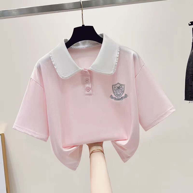 女童夏季新款polo领短袖休闲上衣