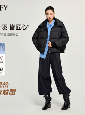 DeIFy/缔弗翻领短款羽绒服女冬季小个子25年新款时尚洋气保暖外套