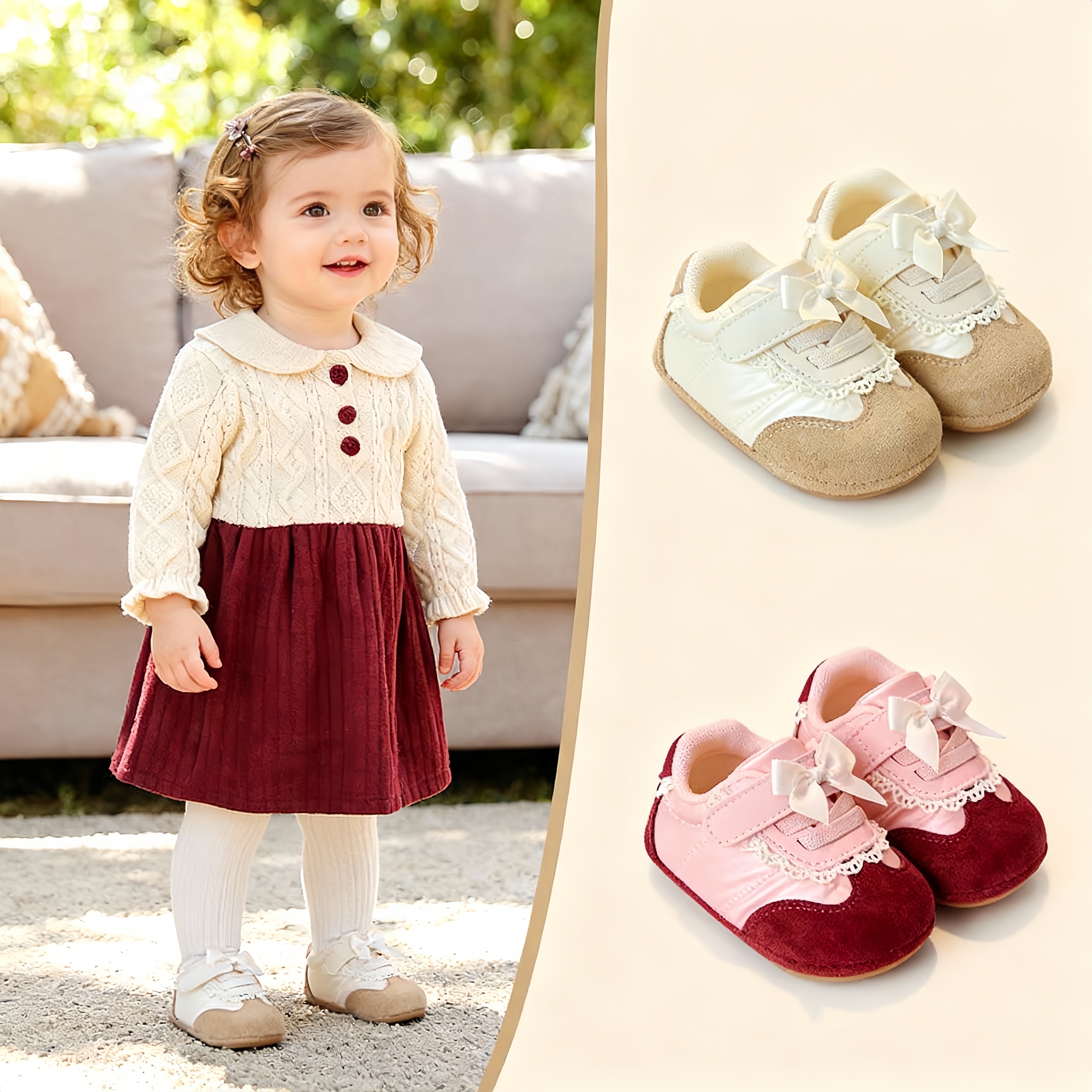 新款0-1岁婴幼儿鞋子春季3-6-12个月女宝宝时尚百搭软底学步鞋