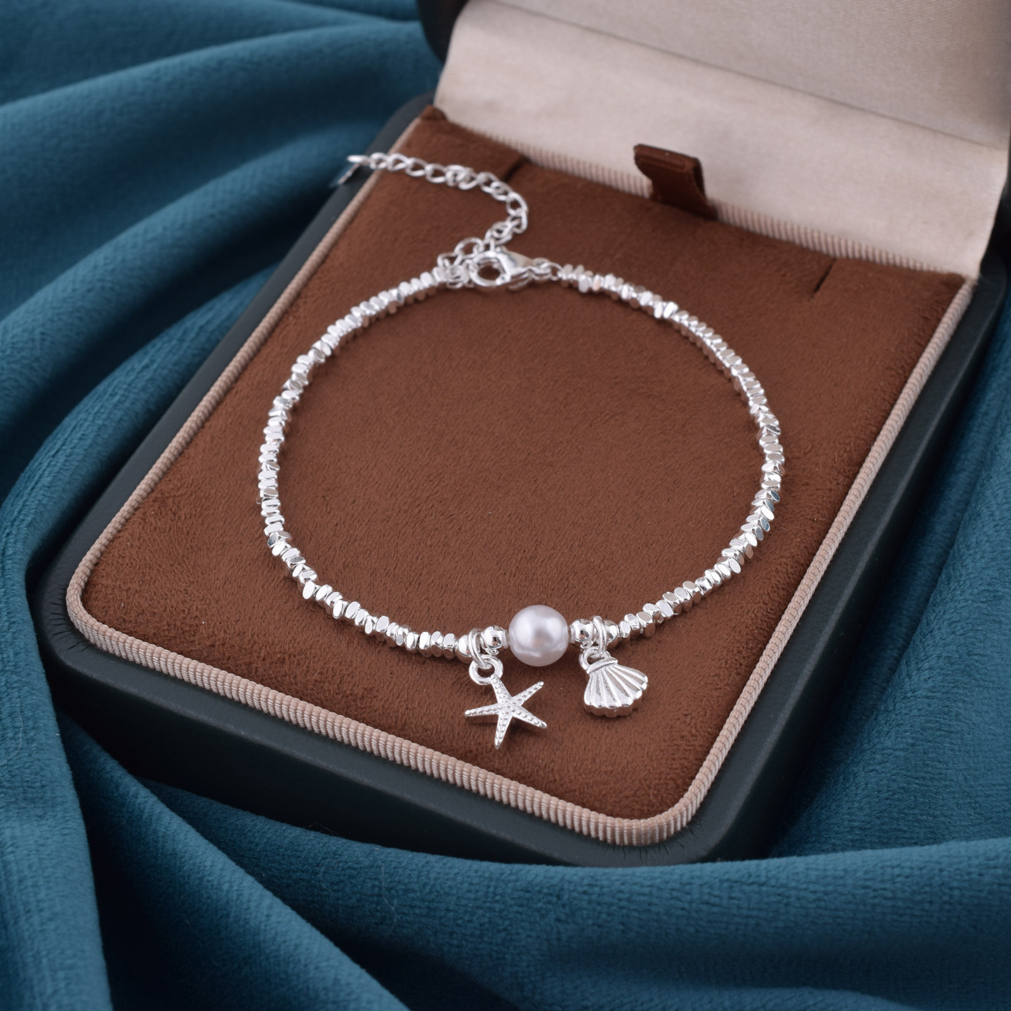 925纯银碎银海星手链爆款