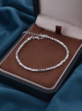 S925纯银碎银子手链女