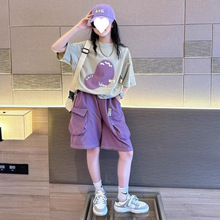女童运动套装夏装2025新款女孩网红炸街童装大童夏季韩范嘻哈潮