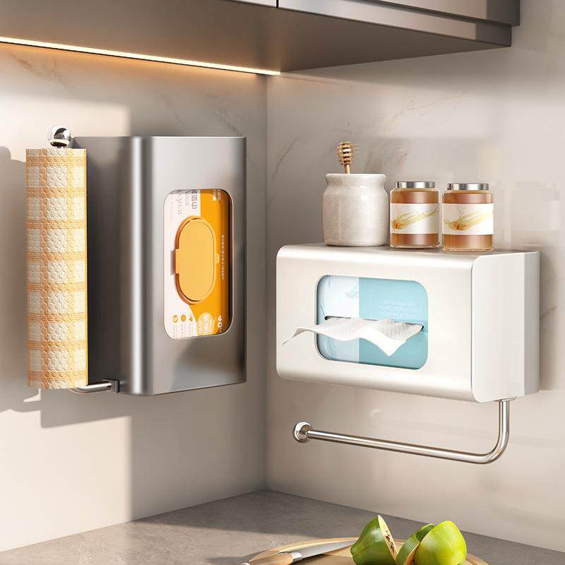 厨房湿巾盒免打孔壁挂纸巾抽纸盒抹布保鲜膜卷纸收纳置物架,厨房/烹饪用具,抹布架/厨房清洁收纳架,淘宝优惠券,粉丝福利购,淘宝优惠卷