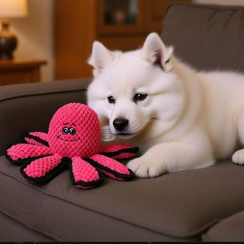 宠物啃咬耐咬解压发泄玩偶大中小狗猫咪毛绒发声绳结八爪鱼玩具