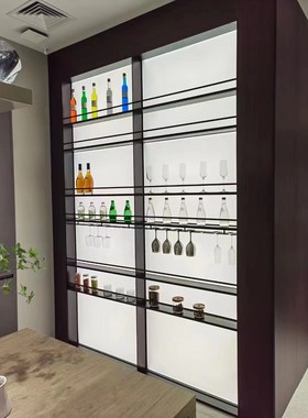 发光背板置物架铝合金置物架厨房收纳架调味架极简落地台面置物架