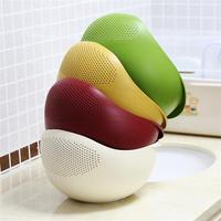 淘米盆水果盤洗米篩加厚果籃廚房淘米器瀝水洗菜籃清洗菜筐淘米簍