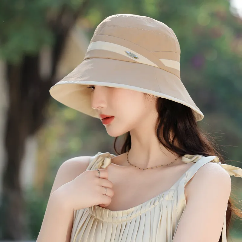 台州温岭春夏帽子女款百搭高级感渔夫帽夏天大头围防晒遮阳太阳帽