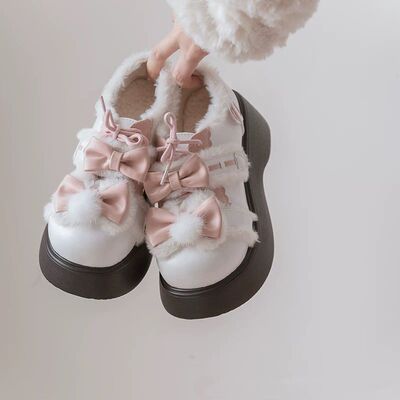 冬季洛丽塔鞋子女加绒学