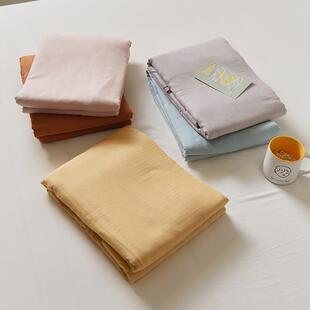 木悠纯色母婴级a类全棉双层纱被套单件柔软亲肤单人被罩200x230