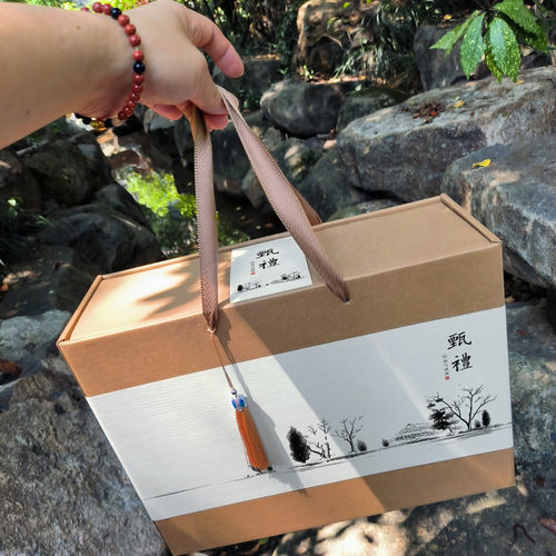 nq75端午节新中式古风文艺感艺术纸蜂蜜礼盒套装赠礼空盒可烫金