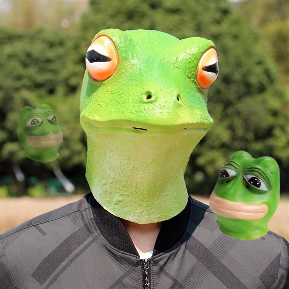 万圣节青蛙头套搞怪动物面具音直播鬼脸影视表演道具舞台表演用品