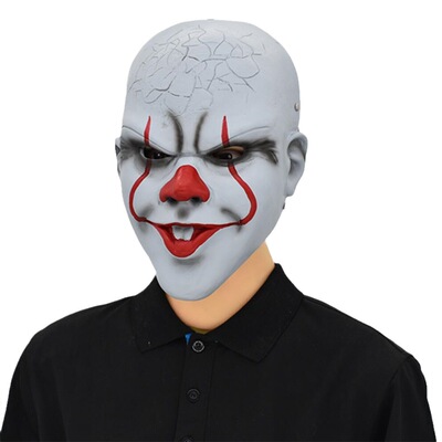 新小丑回魂面具万圣节影视装扮树脂小丑面具它脸谱面罩Pennywise