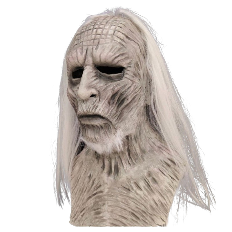 圣诞恶魔脸罩长发夜王面具权力的游戏乳胶头套万圣节鬼脸面罩mask