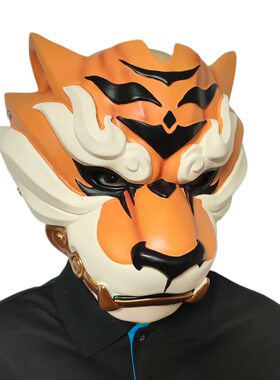 虎头面具万圣节树脂收藏品