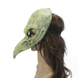 万圣节骷髅鸟面具鸟面具PU动物面具cos道具狂欢节服饰道具跨境