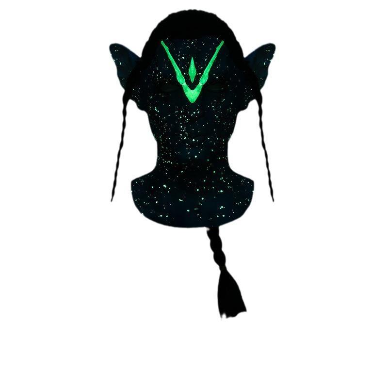 万圣节面具乳胶头套夜光同款阿凡达头套角色扮演酒吧舞会COS