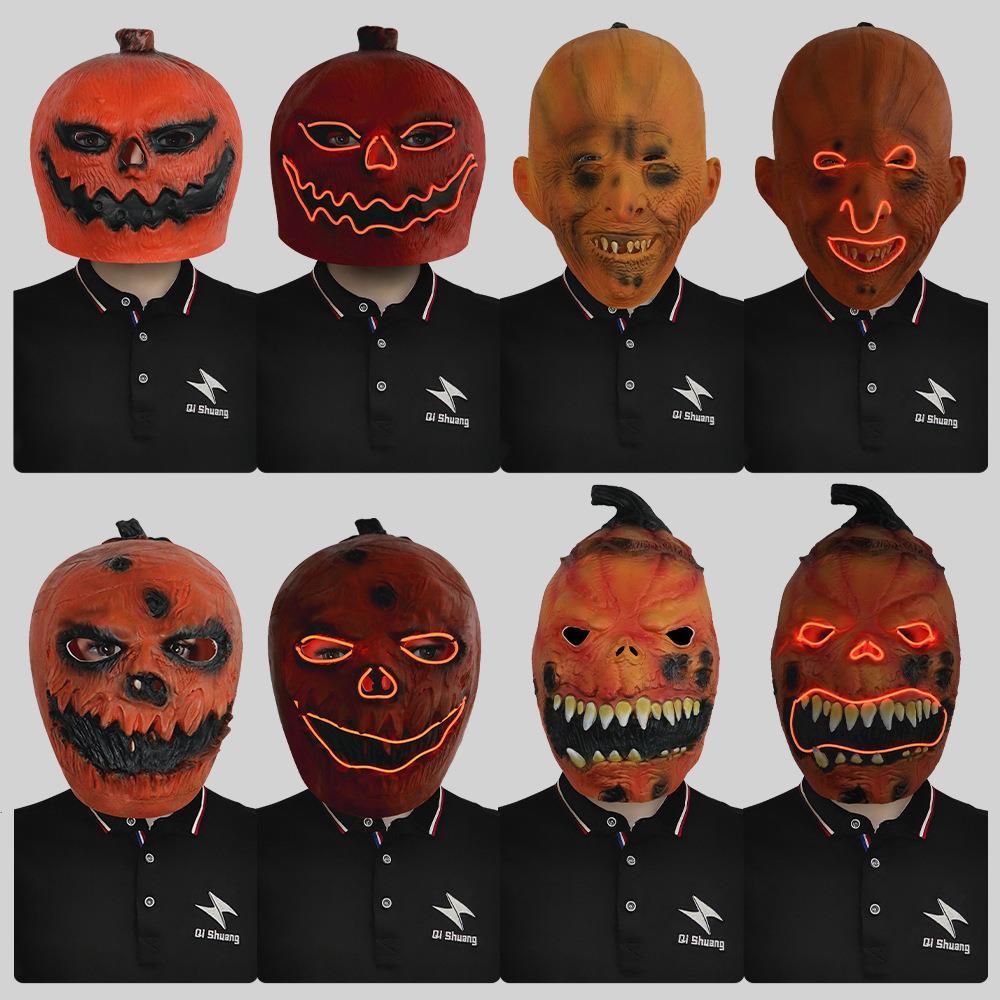 万圣节恐怖南瓜头套系列化妆舞会恶搞鬼脸面具派对狂欢整蛊人道具