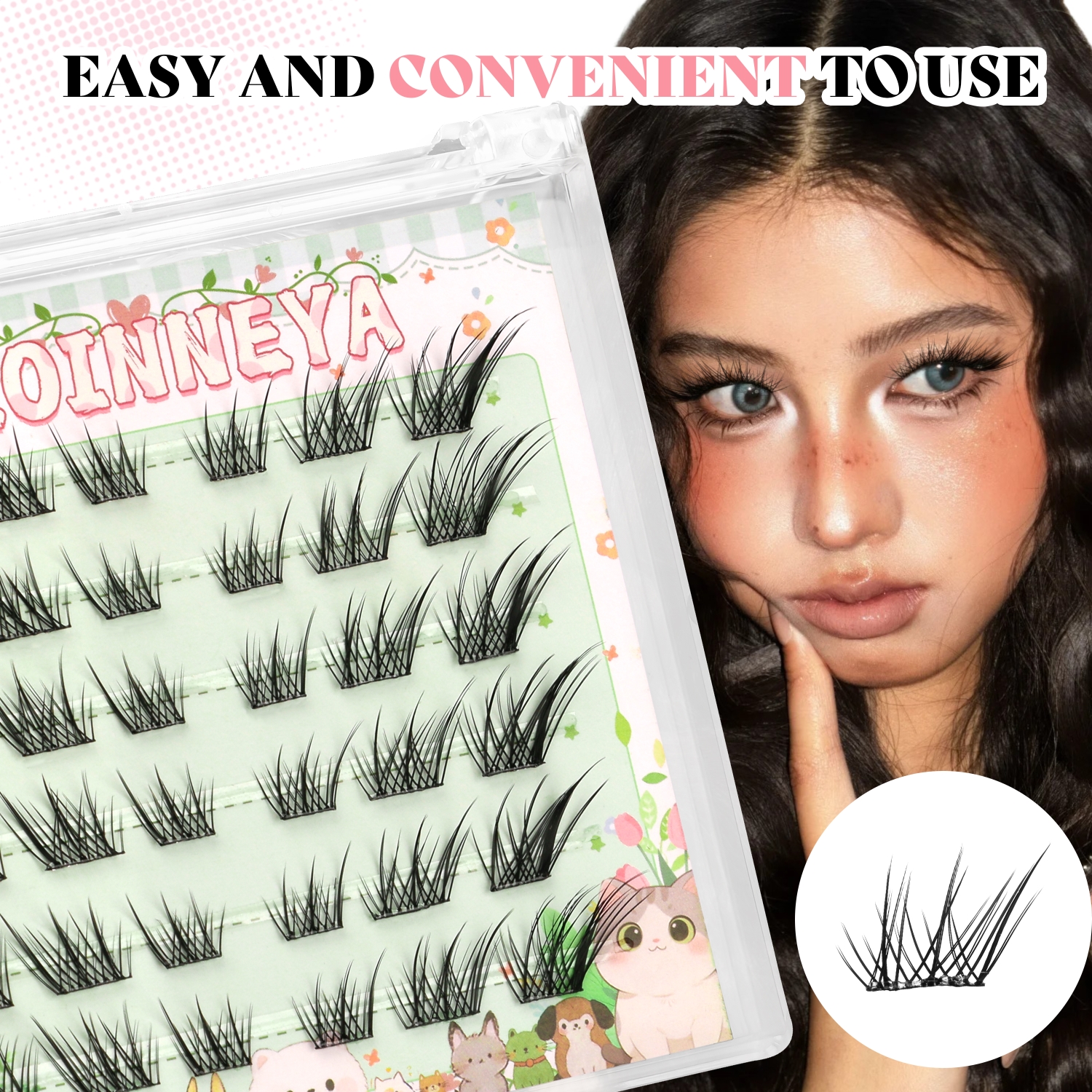 韩风氧气裸妆自然单簇假睫毛学生党上班族日常通勤伪素颜神器