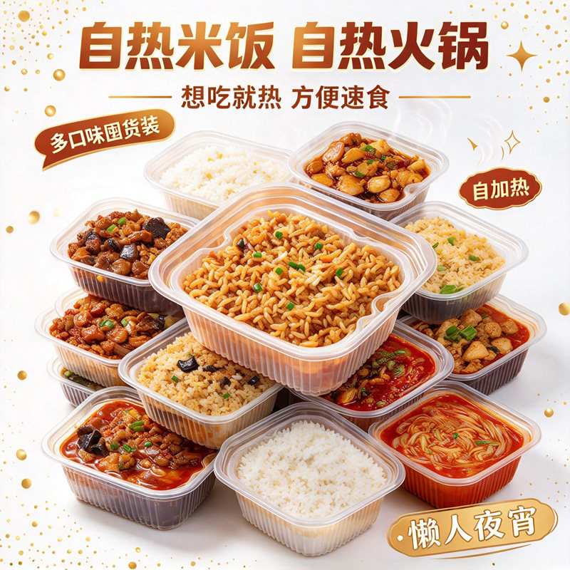 重庆自热米饭自热火锅8盒囤货装素菜火锅番茄粉丝多口味方便米饭