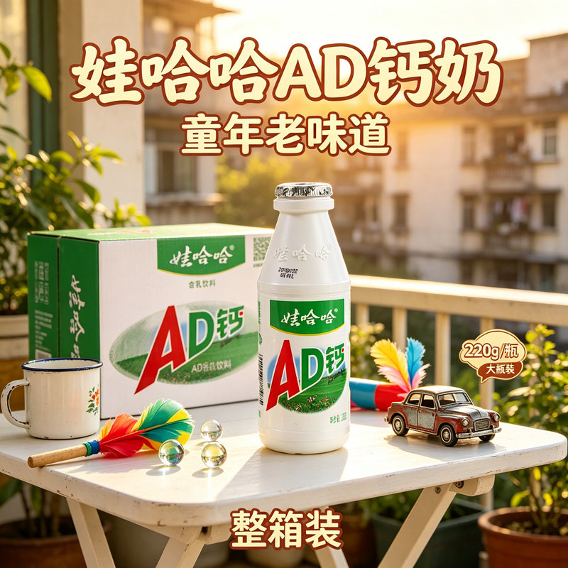 娃哈哈AD钙奶网红经典含乳饮料大瓶装哇哈哈钙奶儿时怀旧风味饮品