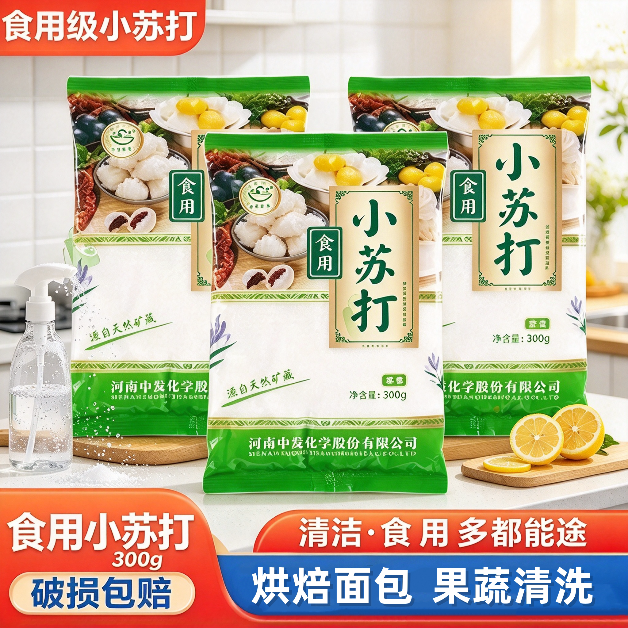 食用小苏打烘焙腌肉果蔬清洗去味