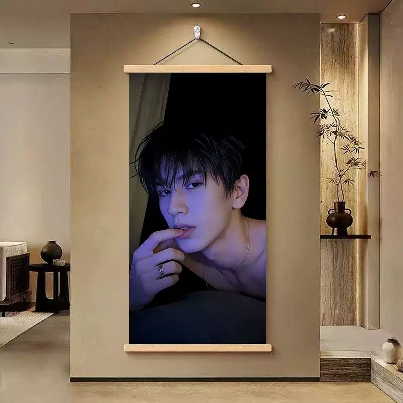 张凌赫周边实木油画布挂画图片