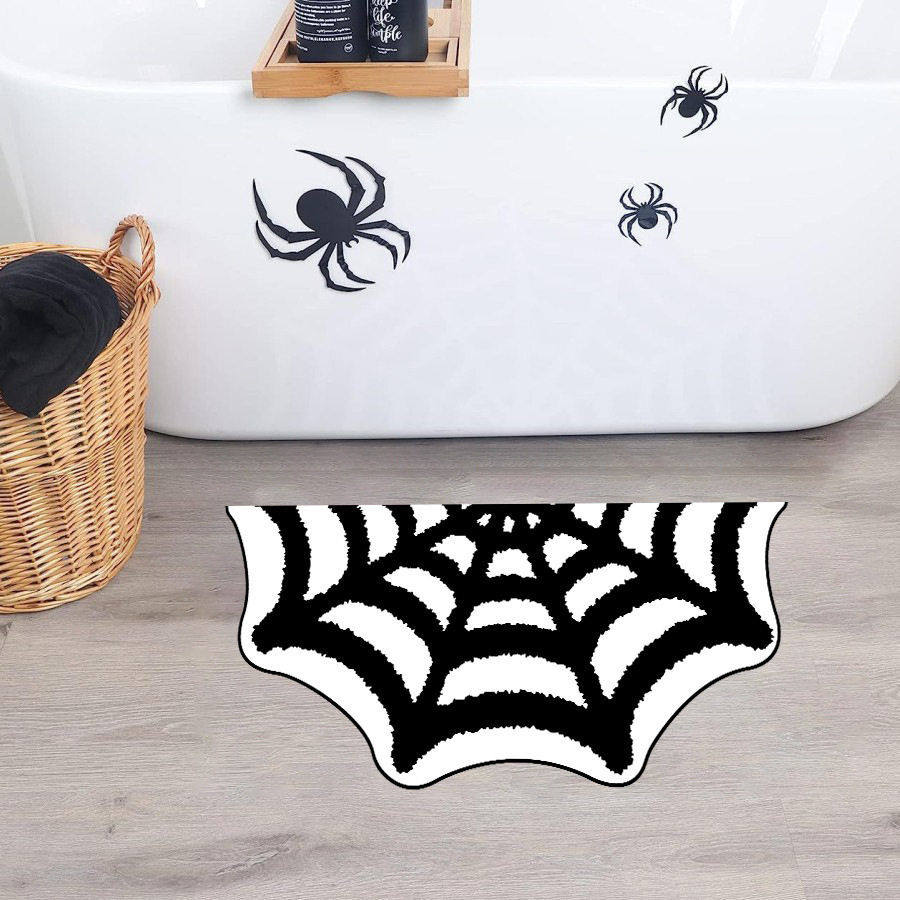 temu万圣节入户门垫浴室吸水蜘蛛网装饰脚垫亚马逊地垫防滑,居家布艺,家用脚垫,淘宝优惠券,粉丝福利购,淘宝优惠卷