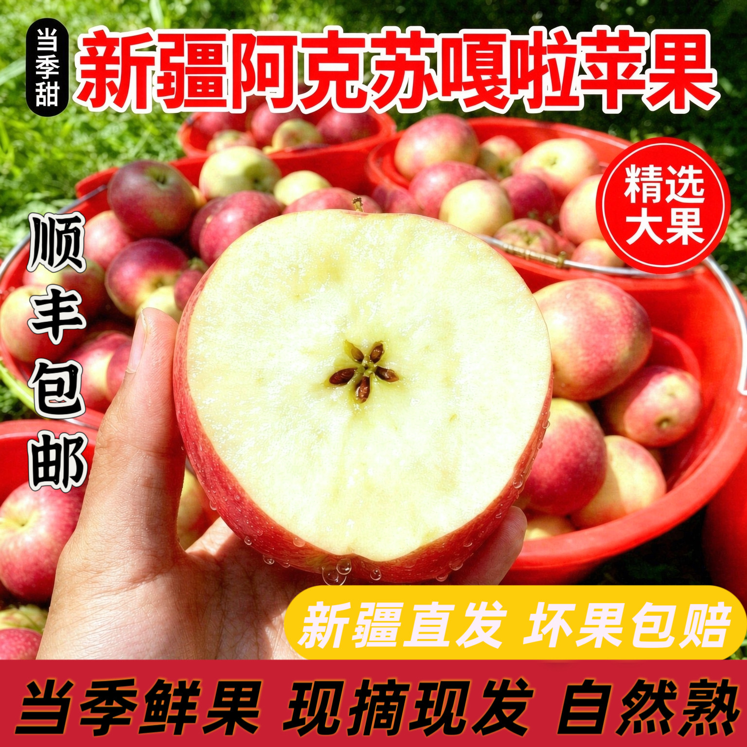 正宗新疆阿克苏嘎啦苹果应当季新鲜采摘脆甜水果整箱礼盒顺丰包邮
