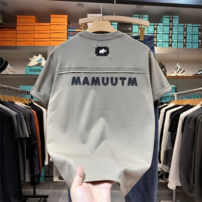 2026夏季新款男士短袖t恤时尚潮流圆领百搭休闲刺绣半袖ins上衣服