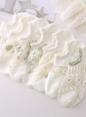 袜子女夏季薄款水晶袜白色隐形袜轻薄短款透气镂空超薄袜玻璃丝袜