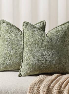 沙发抱枕雪尼尔压边靠枕民宿酒店靠垫样chenille pillow