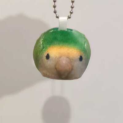 鹦鹉方块挂件虎皮玄风毛绒小鸟钥匙扣鸟立方挂件玩偶送朋友礼物