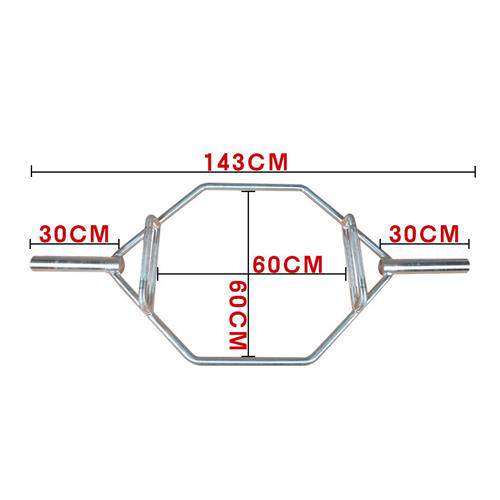 电镀六角杠铃硬拉目字杆大环形奥杆哑铃健身耸肩提拉小孔深蹲边形
