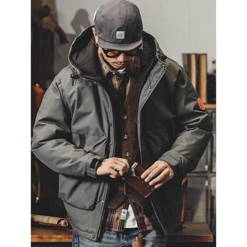 潮牌it neith BIAS美式工装连帽羽绒服男冬季白鸭绒休闲保暖外套